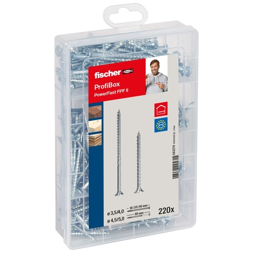 [61-562279] Fischer puidukruvide komplekt PROFI-BOX PZ, 220tk