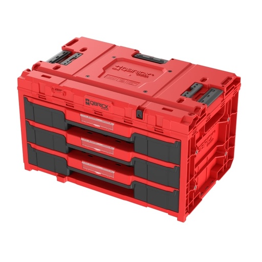 [74-ONED3] QBRICK ONE 2.0 RED tööriistakast 3 sahtliga