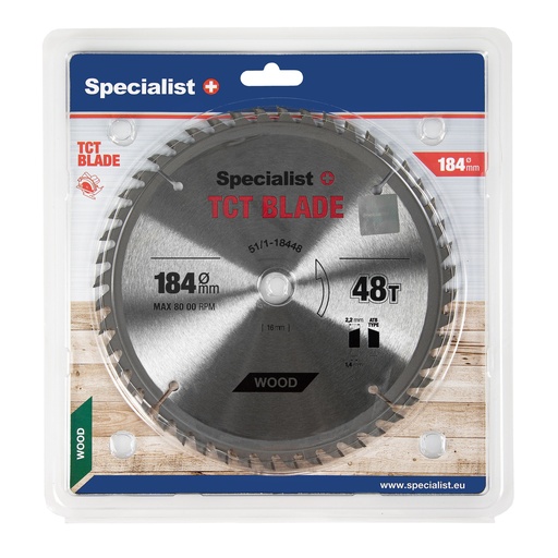 [51/1-18448] SPECIALIST+ pjovimo diskas, 184x48Tx16 mm