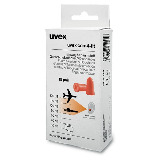 [80-2112131] Ausų kamštukai UVEX Com4-fit SNR, 33dB, 15 porų