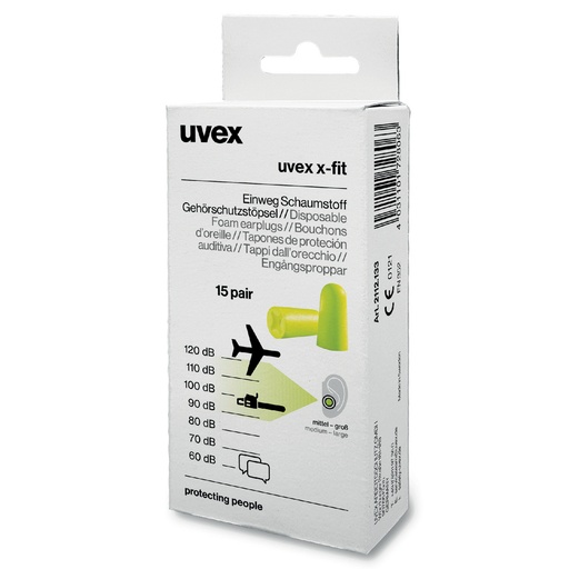 [80-2112133] Kõrvatropid UVEX X-fit, 37 dB, 15 paari