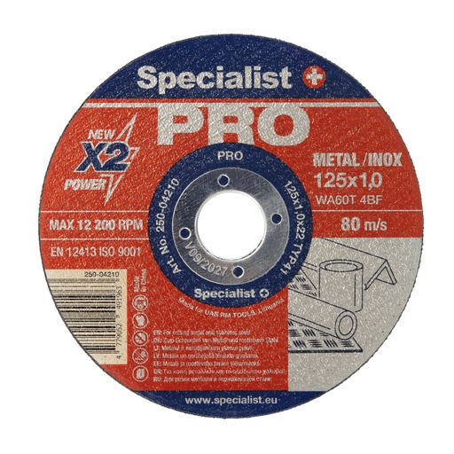 [250-04210] SPECIALIST+ metalo pj. diskas PRO, 125x1x22 mm