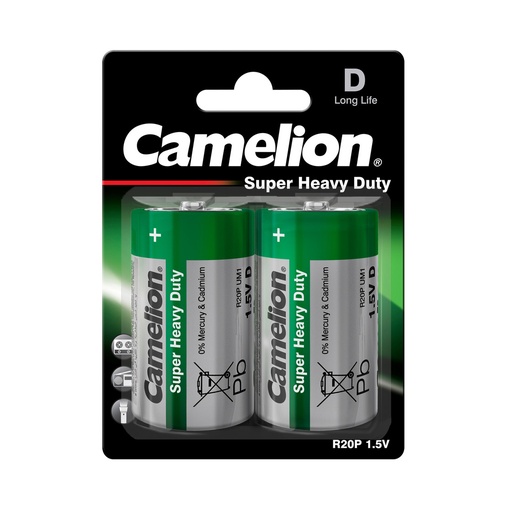 [44/1-R20B2] Patareid, süsinik-tsink, D, R20, B2, CAMELION, 2 tk