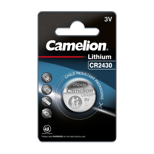 [44/3-CR2430] Mikroliitiumelement CR2430, 3V, CAMELION 1 tk.