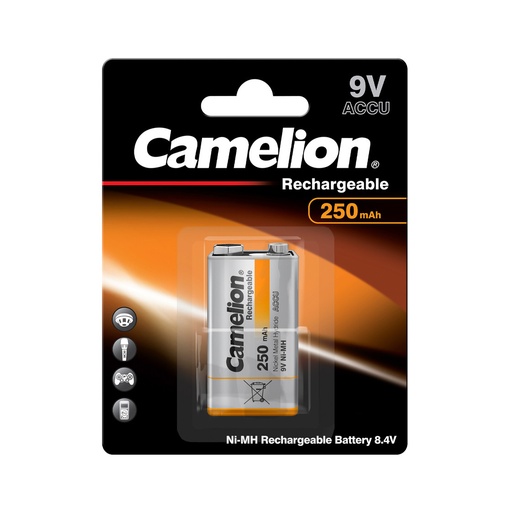 [44/2-1810] Uzlādējams elements "Krona", 9V, 250 mAh, CAMELION, 1 gab.