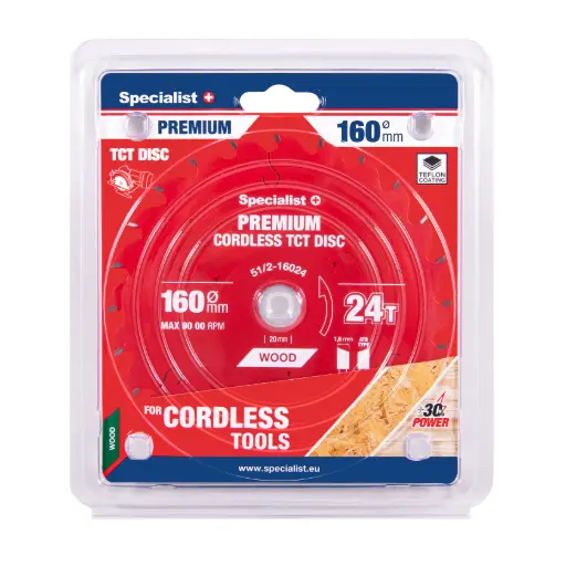 [51/2-16024] Griešanas disks 160x24Tx20mm, Cordless PREMIUM, SPECIALIST+