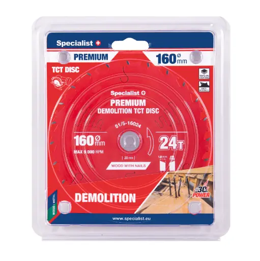 [51/5-16024] Griešanas disks 160x24Tx20mm, Demolition PREMIUM, SPECIALIST+ 