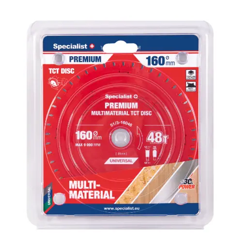 [51/3-16048] Saeketas 160x48Tx20mm, Multimaterial PREMIUM, SPECIALIST+