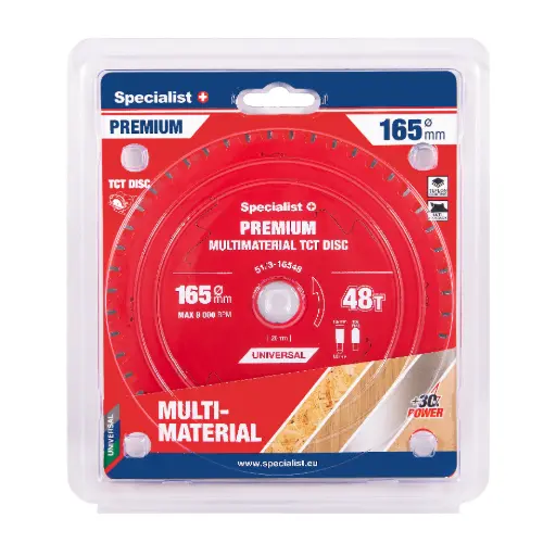 [51/3-16548] Pjovimo diskas 165x48Tx20mm, Multimaterial PREMIUM, SPECIALIST+