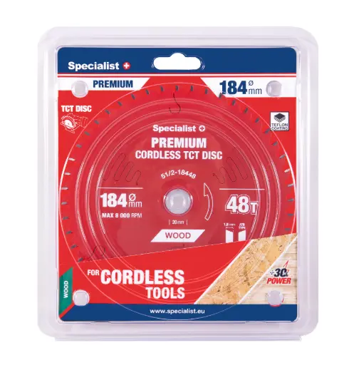[51/2-18448] Griešanas disks 184x48Tx20/16mm, Cordless PREMIUM, SPECIALIST+