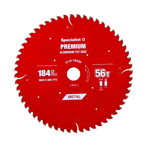 [51/6-18456] SPECIALIST+ griešanas disks Aluminium 184x56Tx20/16mm