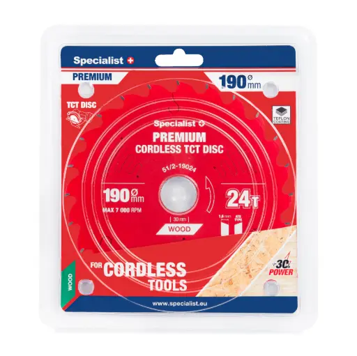 [51/2-19024] Griešanas disks 190x24Tx30mm, Cordless PREMIUM, SPECIALIST+