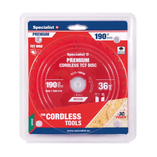 [51/2-19036] Griešanas disks 190x36Tx30mm, Cordless PREMIUM SPECIALIST+