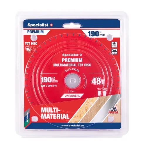 [51/3-19048] Griešanas disks 190x48Tx30mm, Multimaterial PREMIUM, SPECIALIST+