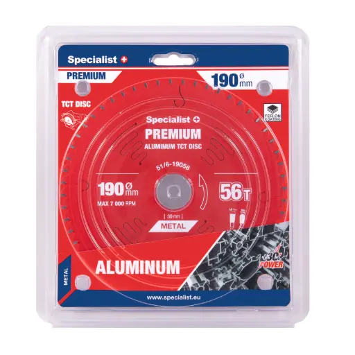 [51/6-19056] Griešanas disks 190x56Tx30mm, Aluminium PREMIUM, SPECIALIST+