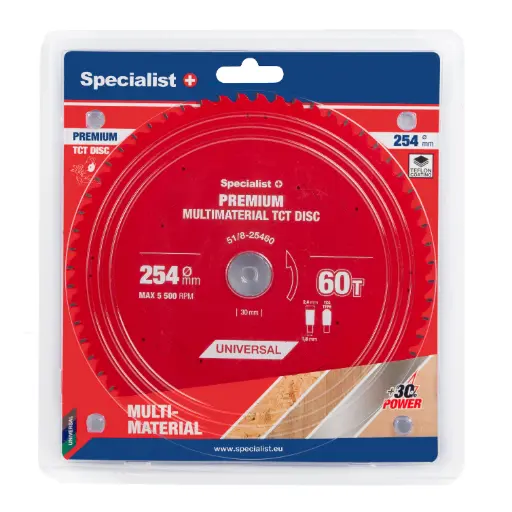 [51/8-25460] Pjovimo diskas 254x60Tx30mm, Multimaterial PREMIUM, SPECIALIST+ 