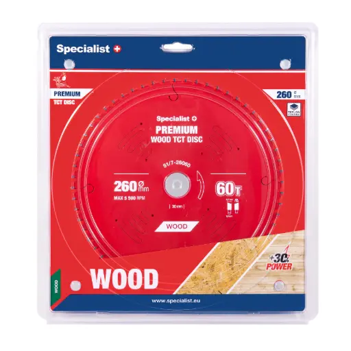 [51/7-26060] Cutting disc 260x60Tx30mm, Wood PREMIUM, SPECIALIST+ 