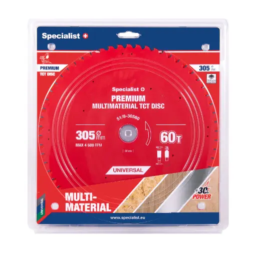 [51/8-30560] Griešanas disks 305x60Tx30mm, Multimaterial PREMIUM, SPECIALIST+