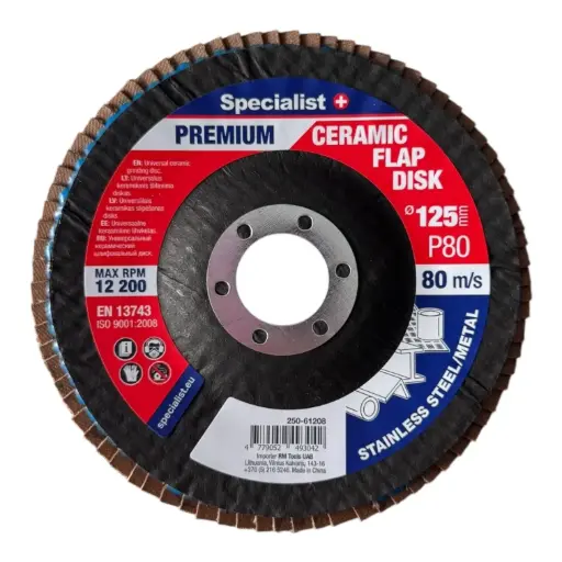 [250-61208] Lamellketas 125 mm, P80, Ceramic PREMIUM, SPECIALIST+