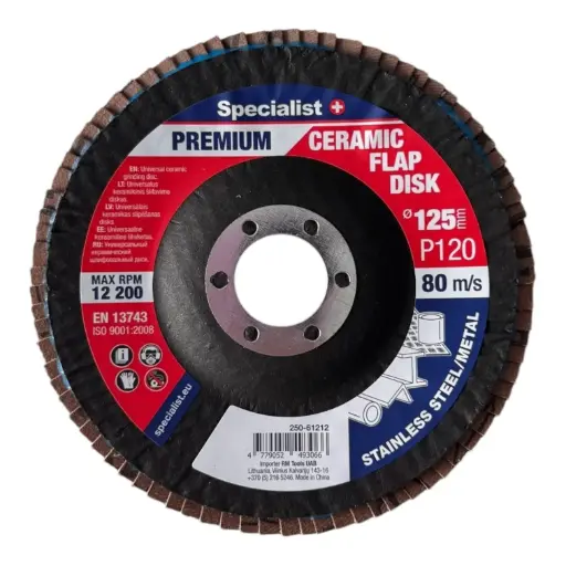 [250-61212] Lamellketas 125 mm, P120, Ceramic PREMIUM, SPECIALIST+