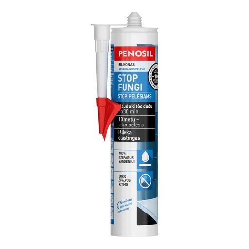 [52-H3184] Silikonas voniai Stop Fungi, balta, 310 ml, PENOSIL