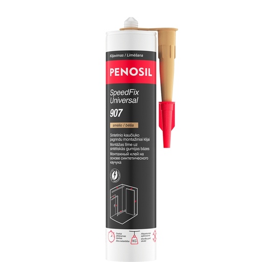 [52-H4581] Universalūs montažiniai klijai SpeedFix Universal 907, smėlio, 290 ml, PENOSIL