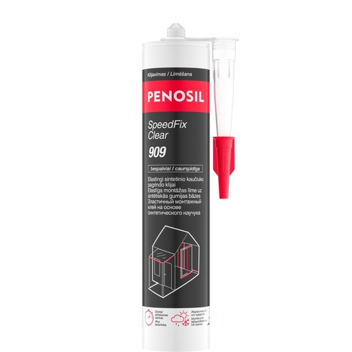 [52-H4425] Elastingi kaučiukiniai klijai SpeedFix Clear 909, bespalvė, 290 ml, PENOSIL