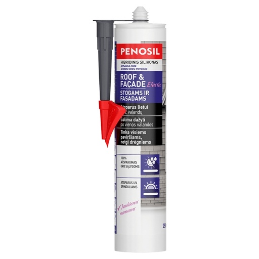 [52-H3179] Elastingas stogų ir fasadų hermetikas Roof&Facade Elastic, pilka, 290 ml, PENOSIL