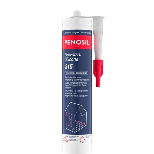 [52-H4529] Universalus rūgštinis silikonas Universal Silicone 315c, balta, 280 ml, PENOSIL