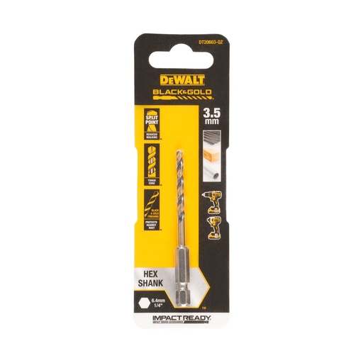 [26/5-DT20603] Metāla urbja uzgalis HEX 1/4, 3,5 mm, DeWALT
