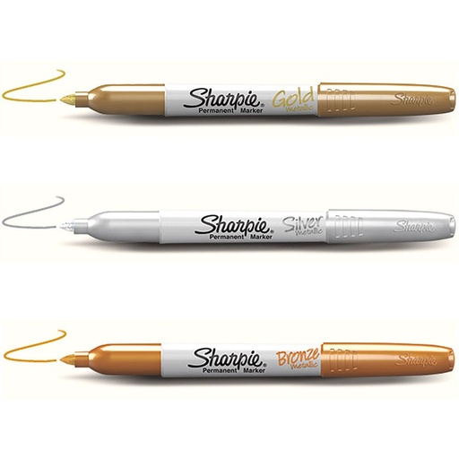 [09-1986006] Markerite komplekt Sharpie, kuldne/hõbedane/pronks