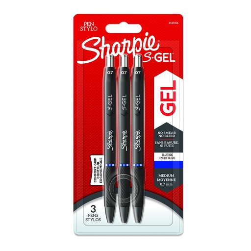 [09-2137256] Rašiklis „Sharpie S-GEL", mėlynas, blist., 3 vnt.
