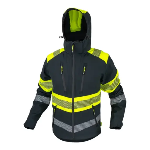 [80-BERGPG/1X] Jacket BERGO SOFTSHELL , grey-yellow, CANNYGO (XL size)