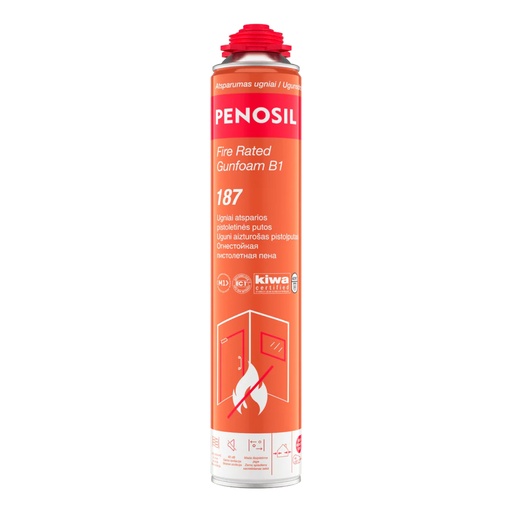 [52-A5763] Ugniai atsparios sandarinimo putos, rožinė, Fire Rated Gunfoam B1 187, 750 ml, Penosil