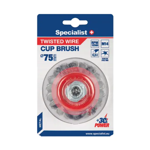 [251-1075] Twisted-wire cup brush, 75 mm, M14, SPECIALIST+