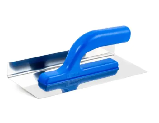 [60-0483] Nerūsējošā tērauda stūra špakteļlāpstiņa ar plastmasas rokturi, 100×270×30 mm. KUBALA