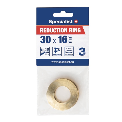 [11/2-3016P] SPECIALIST+ redukcinis žiedas, 30x16x1.2/1.5/2 mm, 3 vnt.