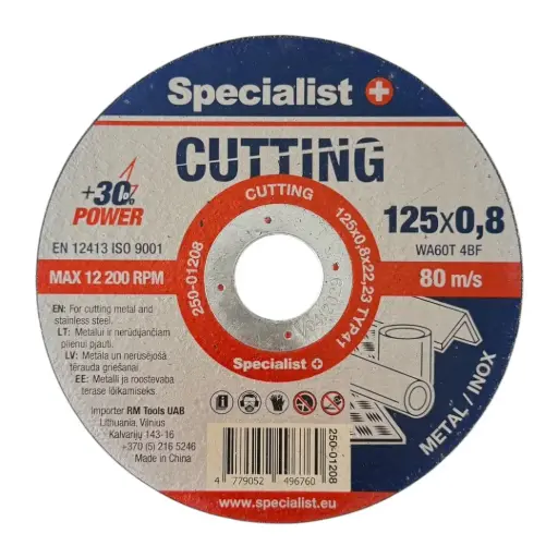 [250-01208] SPECIALIST+ metāla griešanas disks CUTTING, 125x0,8x22 mm