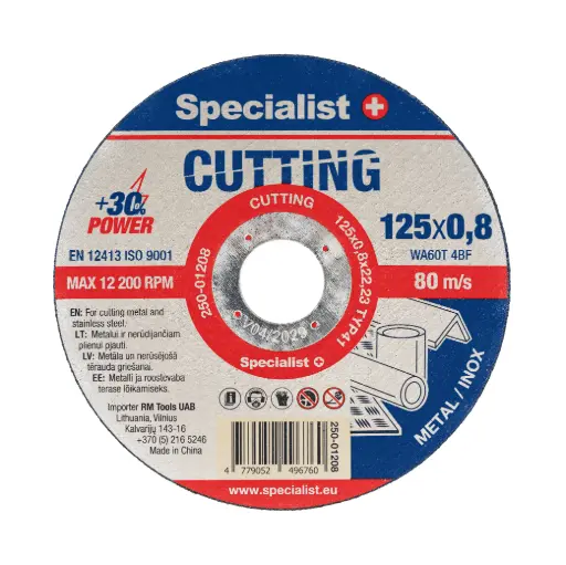 [250-01208] SPECIALIST+ metal cutting disc CUTTING, 125x0,8x22 mm