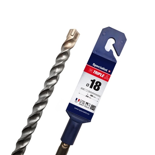 [19/3-18200A] SPECIALIST+ hammer drill TRIPLE, 18/200 x 260 mm