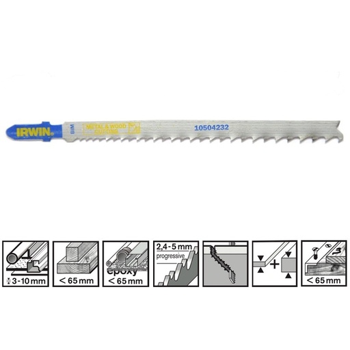 [23-4232] IRWIN Jig saw blades, 5PK T345XF