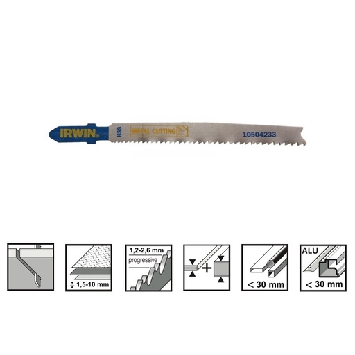 [23-4233] IRWIN figūrzāģa asmeņi T123X metālam