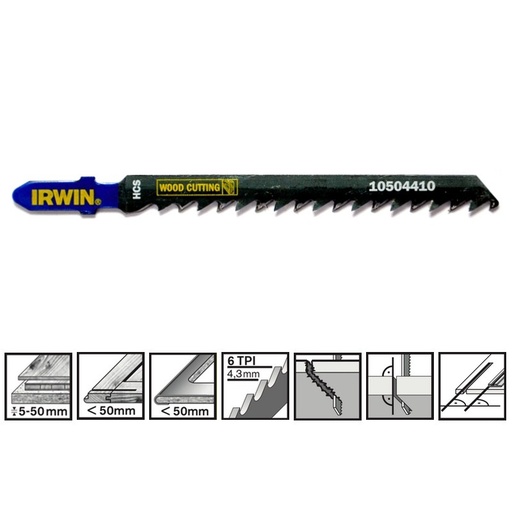 [23-4410] IRWIN figūrzāģa asmeņi T144DP kokam