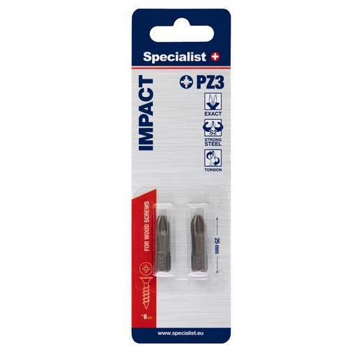 [24/2-056] SPECIALIST+ screwdriver bit MERLIN, PZ3, 2 pcs