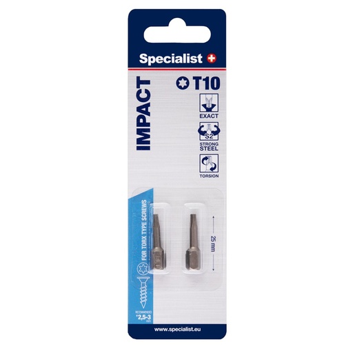 [24/2-0621] SPECIALIST+ screwdriver bit, T10, 2 pcs