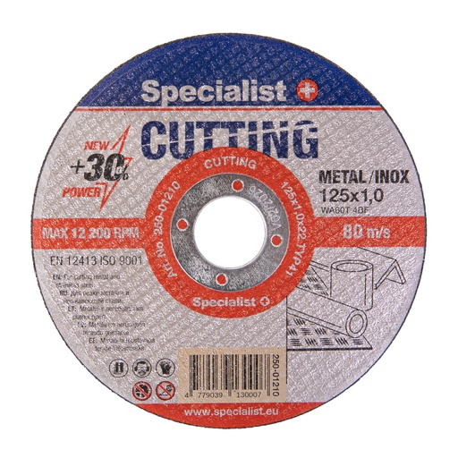 [250-01210] SPECIALIST+ metalli lõikeketas CUTTING, 125x1x22 mm