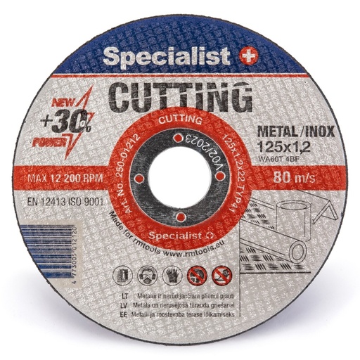 [250-01212] SPECIALIST+ metal cutting disc CUTTING, 125x1.2x22 mm