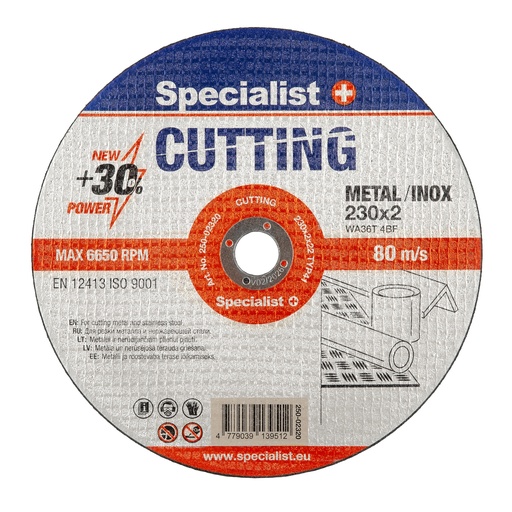 [250-02320] SPECIALIST+ metalo pj.diskas CUTTING, 230x2x22 mm