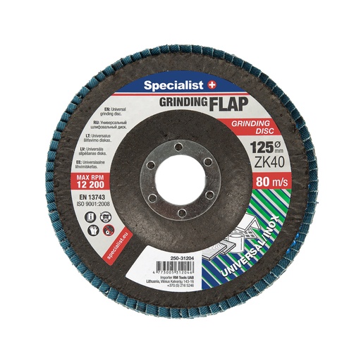 [250-31204] SPECIALIST+ flap disc, 125 mm, ZK40