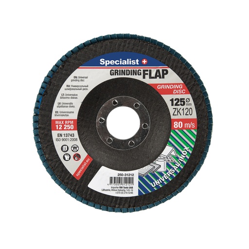 [250-31212] SPECIALIST+ vēdekļveida slīpēšanas disks ZK120, 125 mm